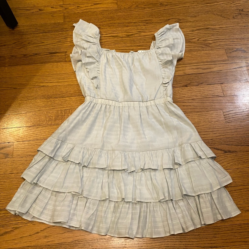 Ruffles pastel blue dress